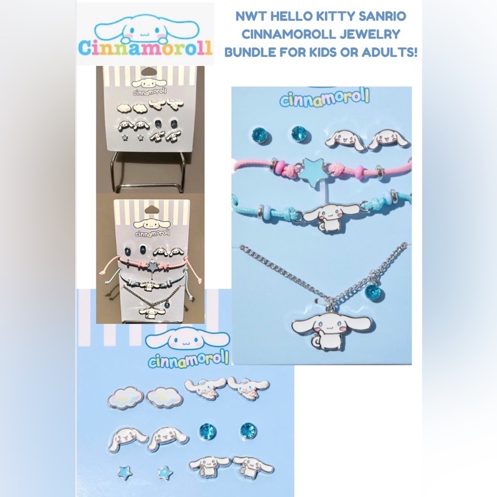 NWT! CINNAMOROLL EARRINGS & BRACELETS! UR FAV HELLO KITTY FRIEND! HIGH QUALITY!